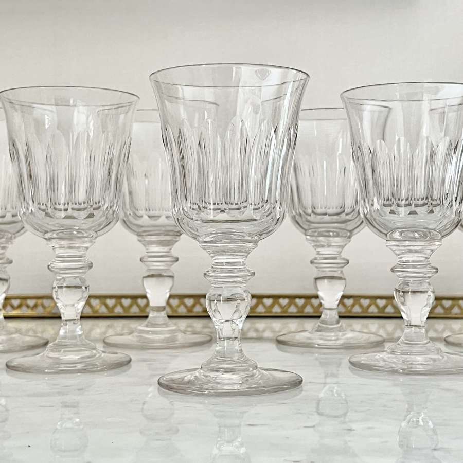 Set Of Superb Victorian Crystal Wine Goblets