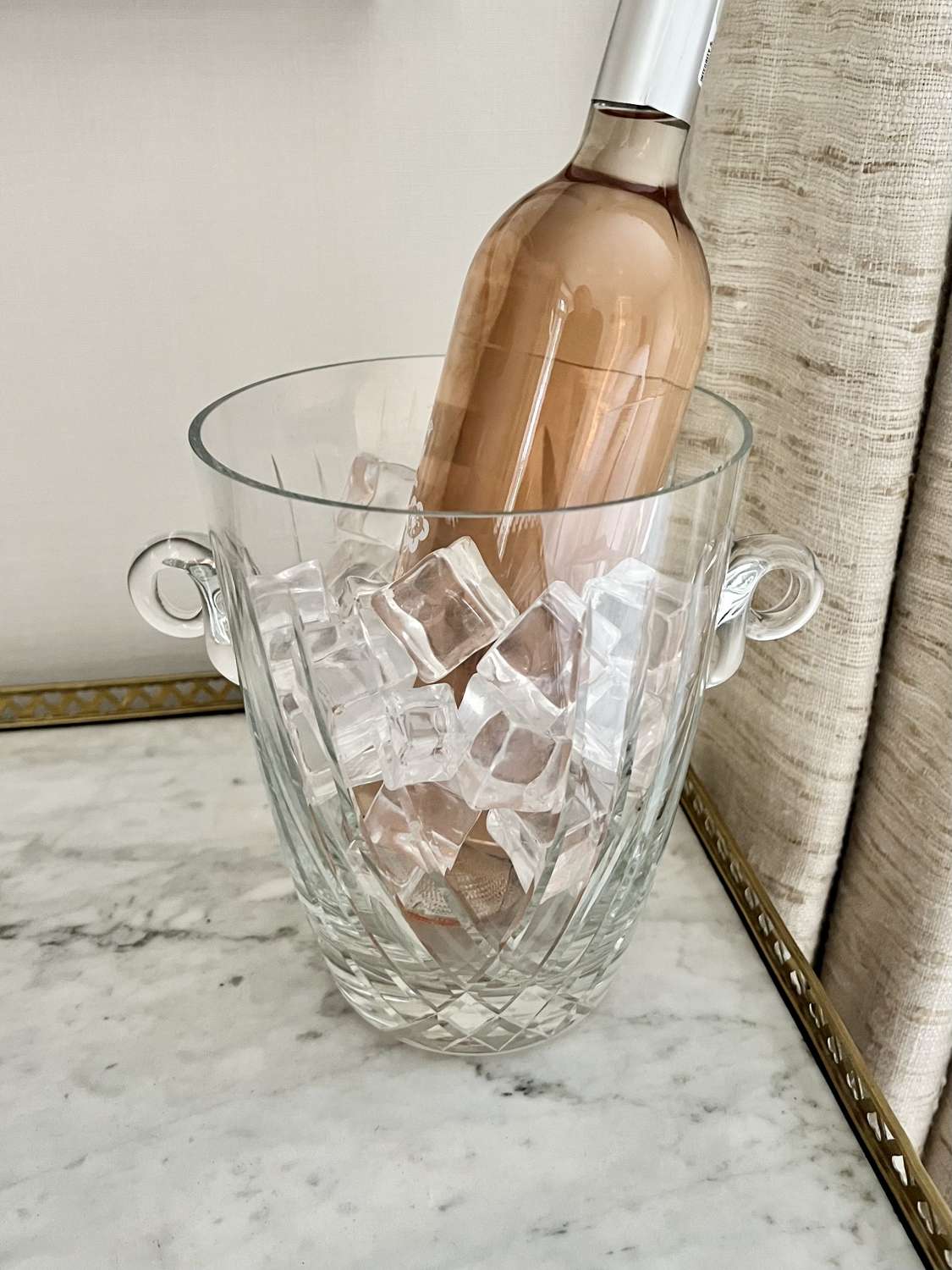 French Crystal Wine Cooler Or Ice Bucket 1960s