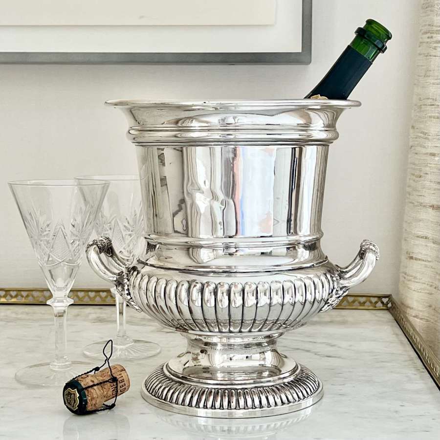 Magnificent Georgian Silver Plated Wine Bucket Cooler