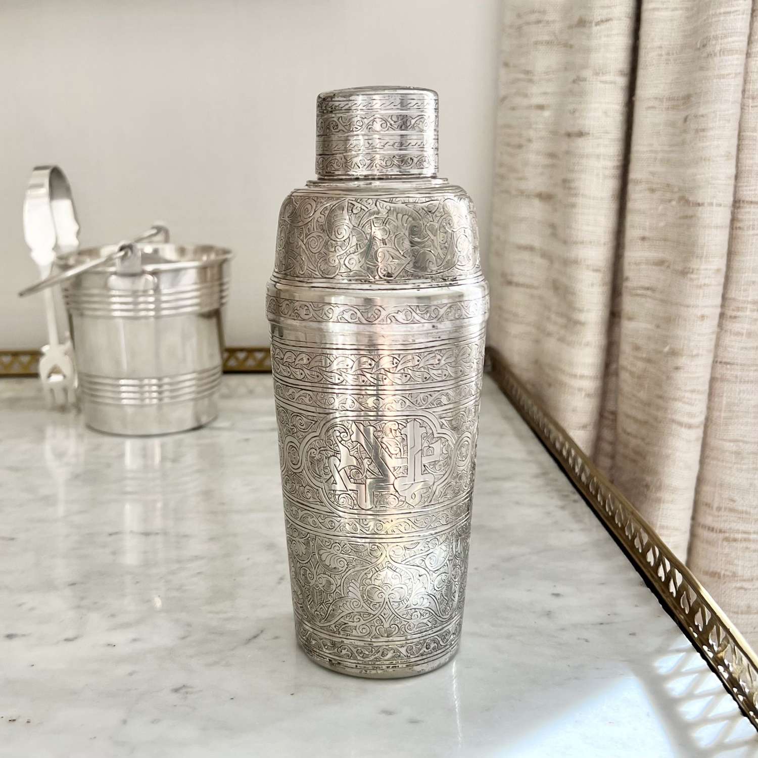 Art Deco Persian Silver Plated Cocktail Shaker By WMF