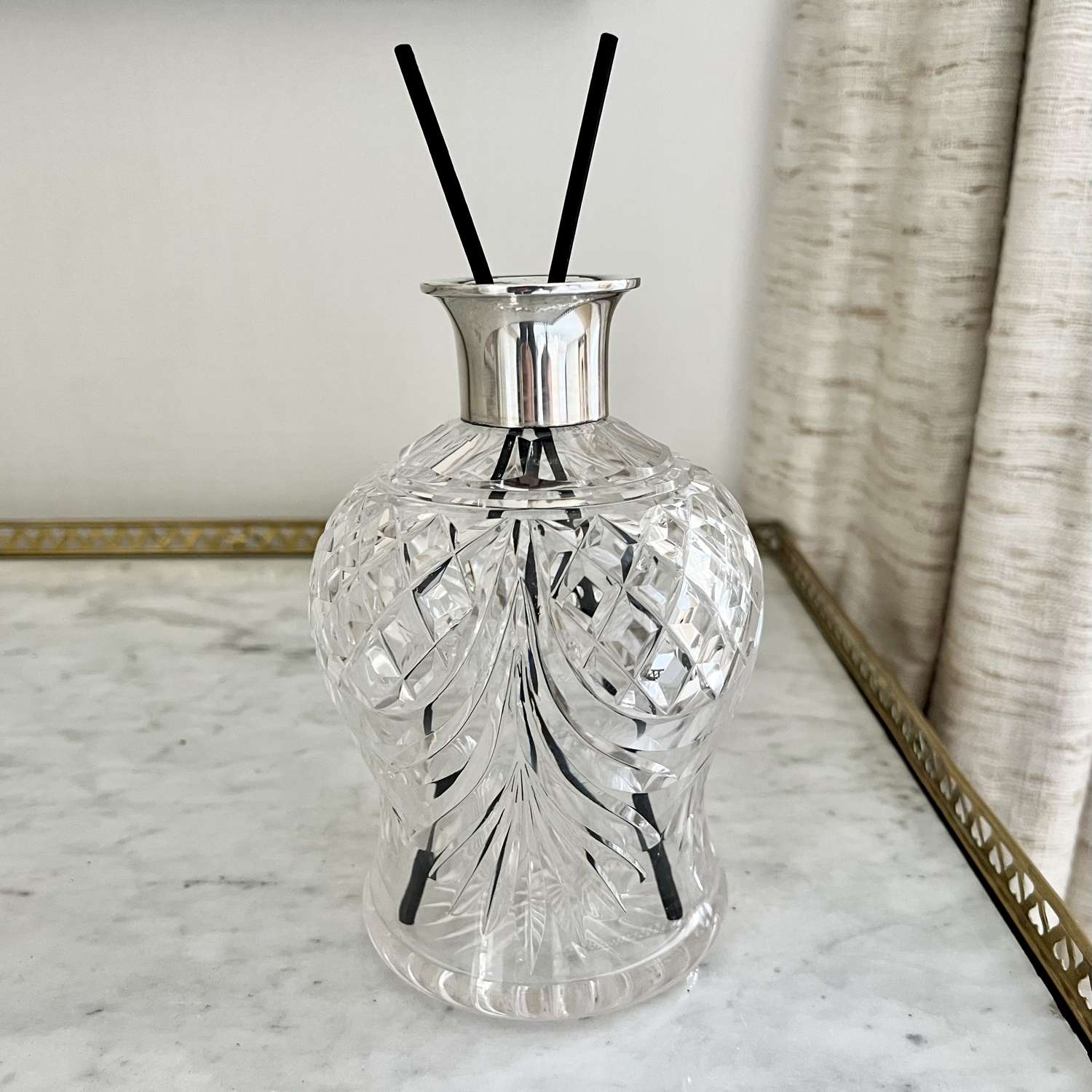 Mappin & Webb Silver Collared Room Diffuser Decanter Dated 1907