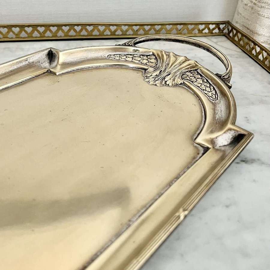Exquisite Art Nouveau Worn Silver Plated Tray