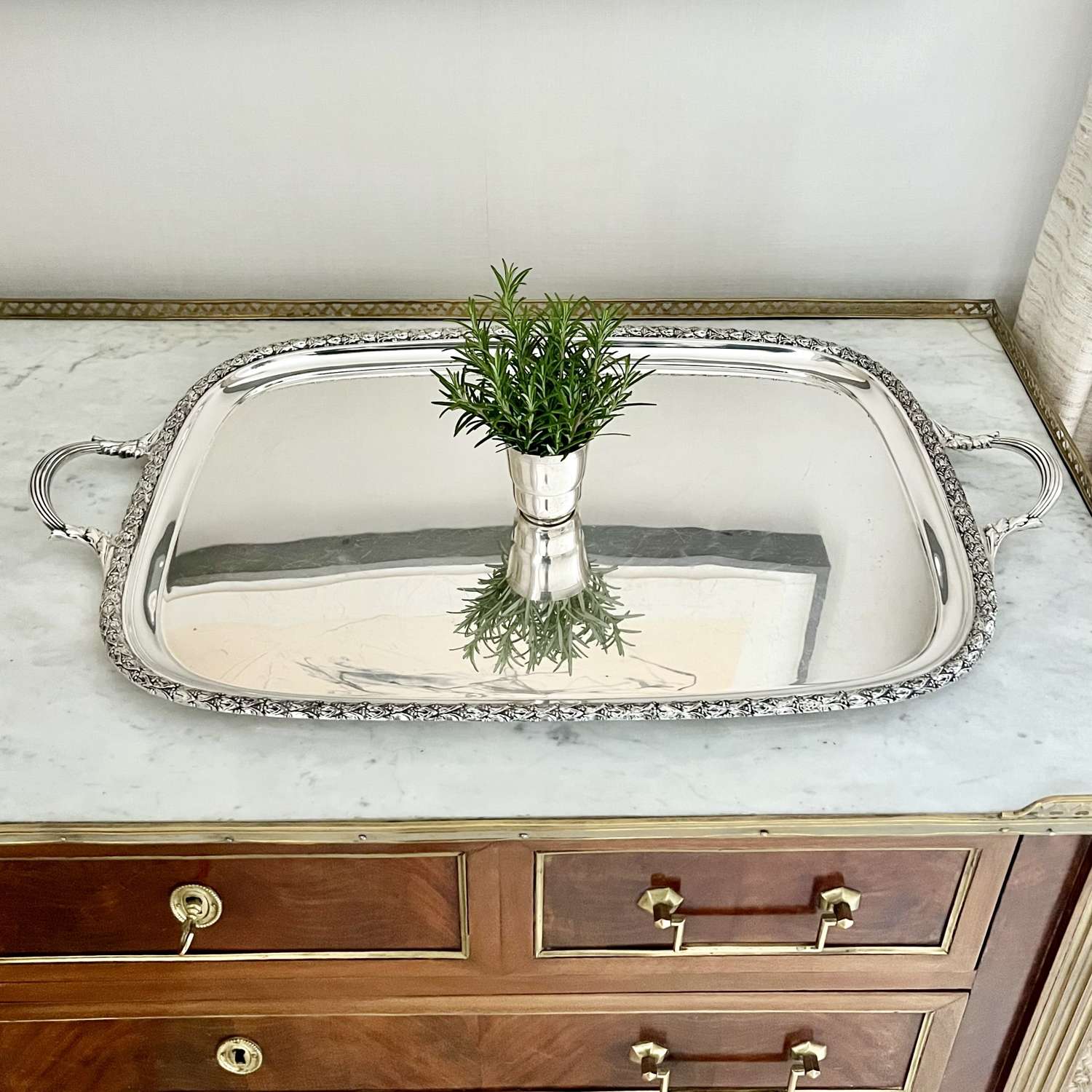Outstanding Giant Elkington silver serving tray dated 1913