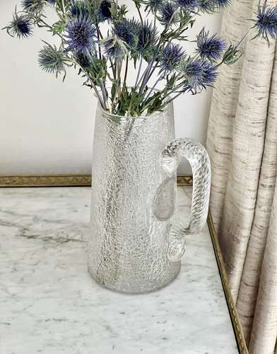 Rare Baccarat Craquelure Glass Champagne Decanter Jug 1870s