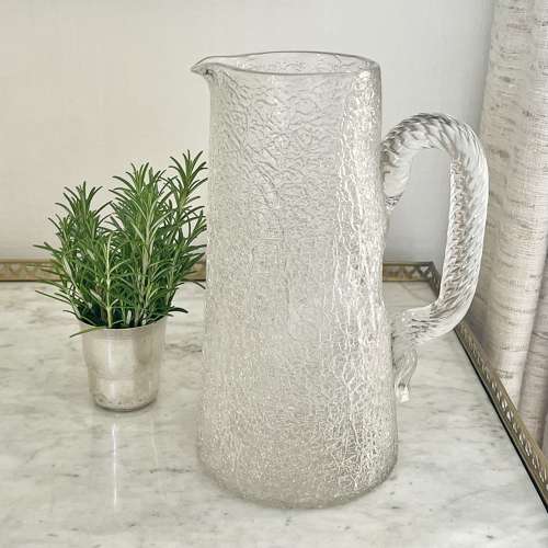 Rare Baccarat Craquelure Glass Champagne Decanter Jug 1870s