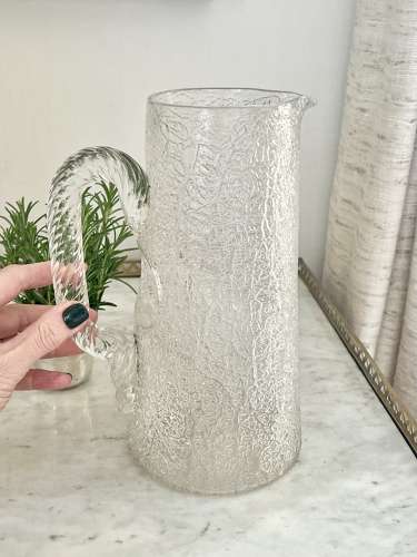 Rare Baccarat Craquelure Glass Champagne Decanter Jug 1870s