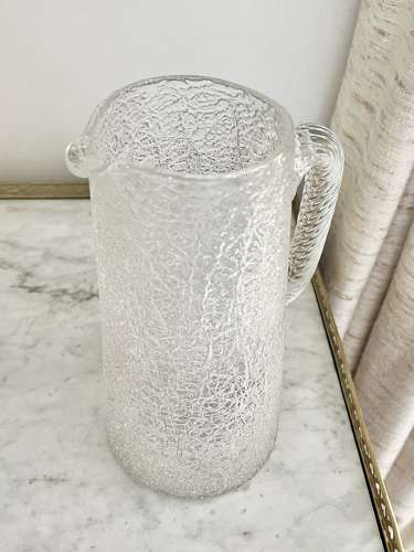 Rare Baccarat Craquelure Glass Champagne Decanter Jug 1870s