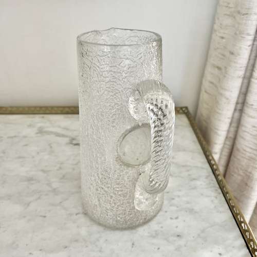 Rare Baccarat Craquelure Glass Champagne Decanter Jug 1870s
