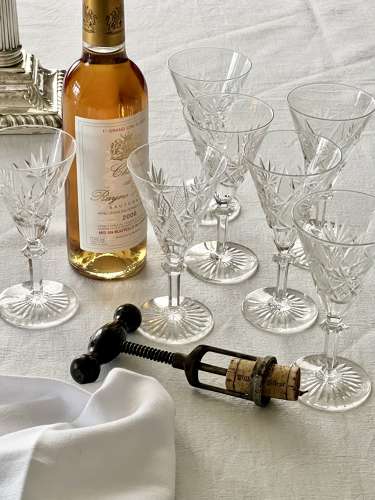 7 Val Saint Lambert Finest Crystal Cocktail or wine Glasses