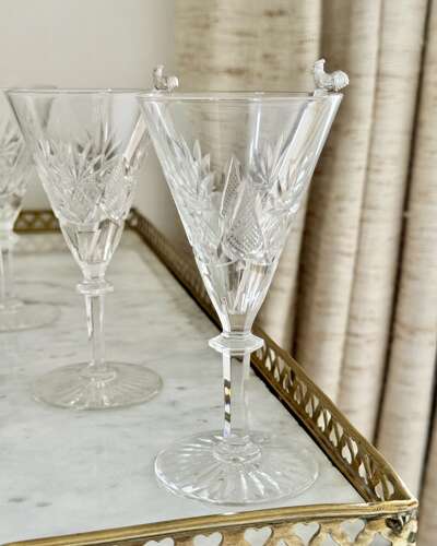 7 Val Saint Lambert Finest Crystal Cocktail or wine Glasses