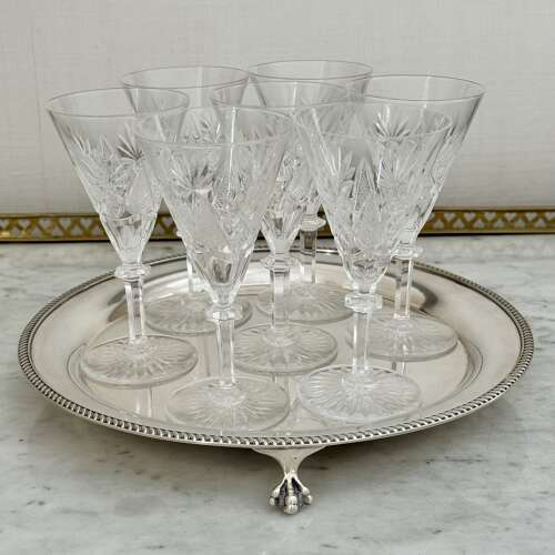7 Val Saint Lambert Finest Crystal Cocktail or wine Glasses