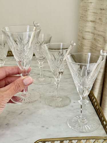 7 Val Saint Lambert Finest Crystal Cocktail or wine Glasses