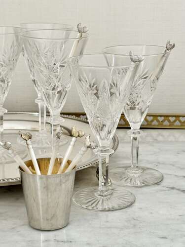 7 Val Saint Lambert Finest Crystal Cocktail or wine Glasses