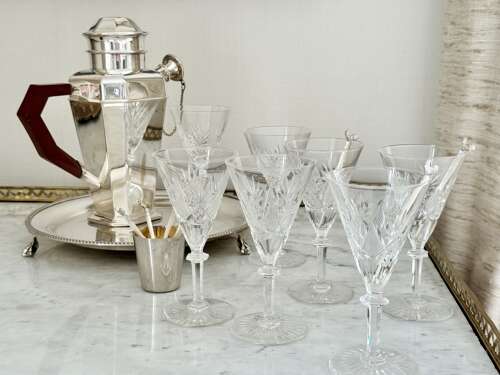 7 Val Saint Lambert Finest Crystal Cocktail or wine Glasses