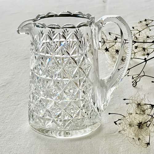 Fine Quality Crown Etched Crystal Jug By Thomas Webb Circa 1920s