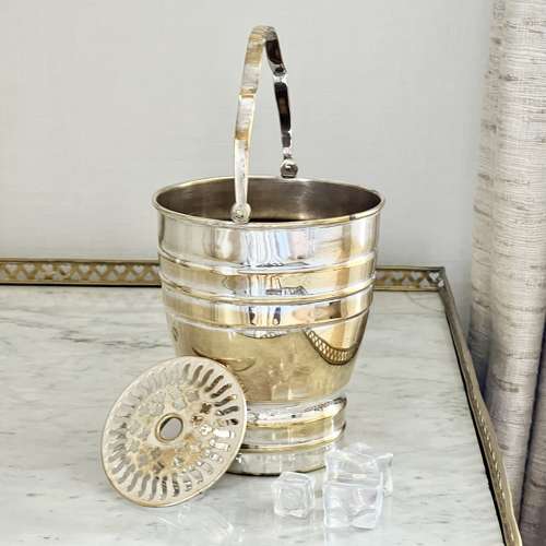 Patinated Victorian Swing Handle Ice Bucket & ice melt tray