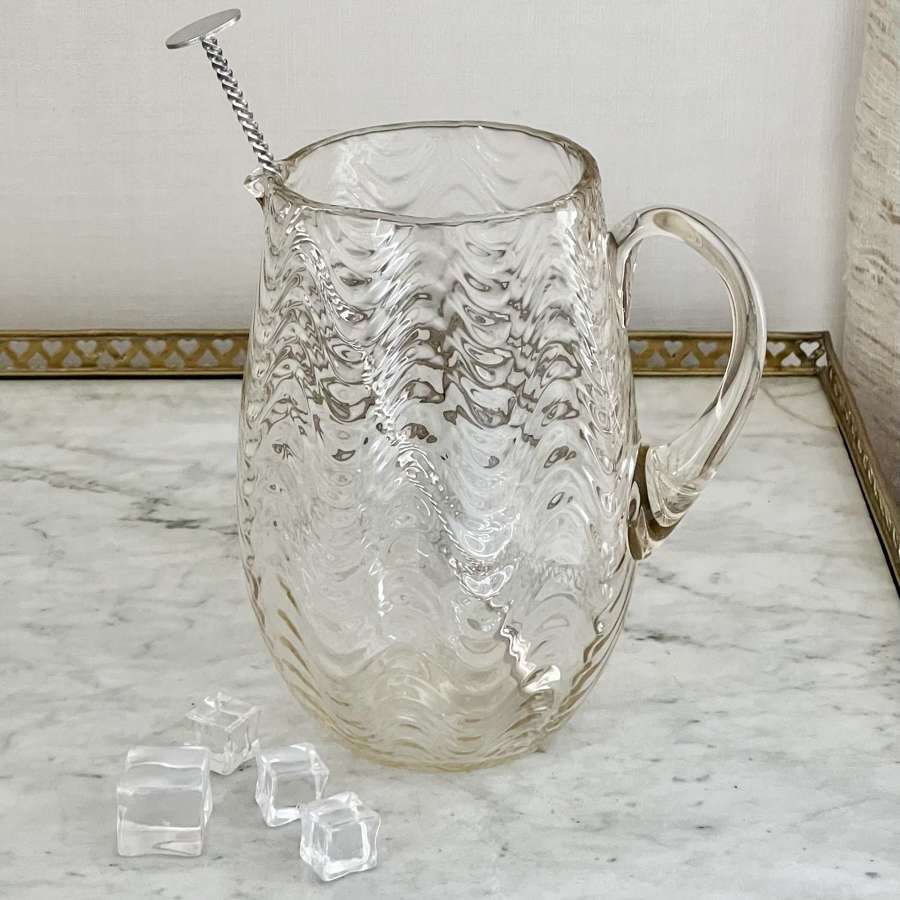 Thomas Webb Swagged Glass Jug C1930