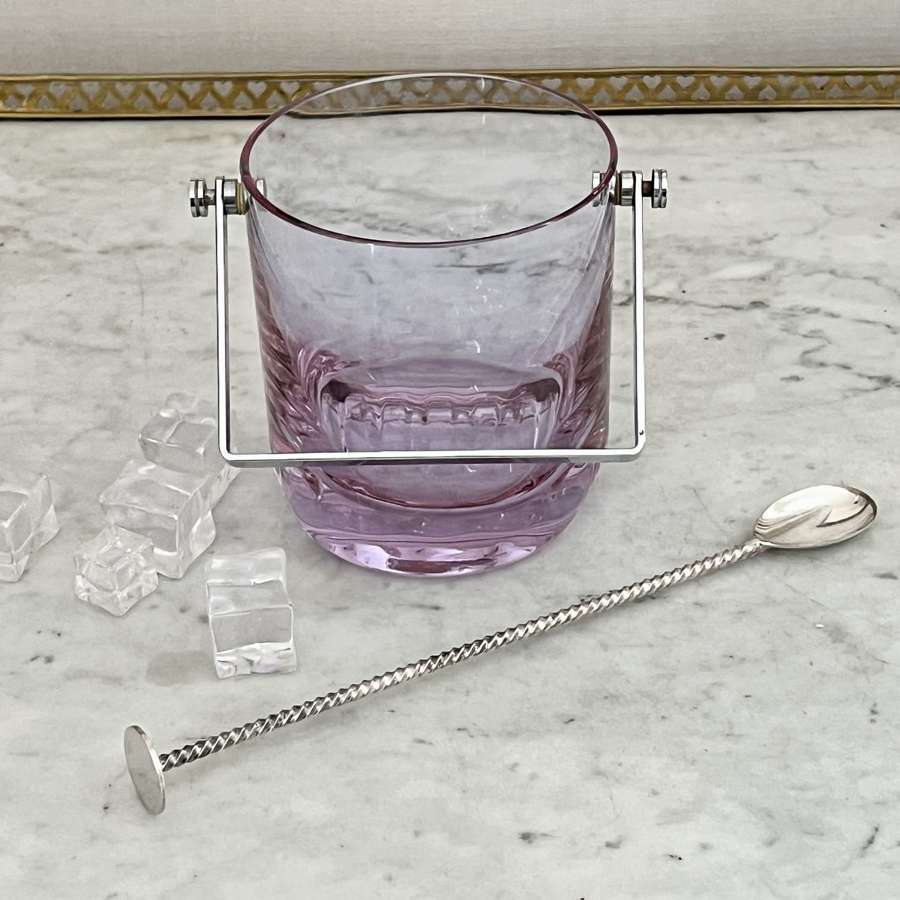 Modernist Alexandrite Lilac Glass Ice Bucket C1970