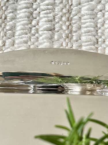 Large pared back Art Deco silver plated serving tray C1930