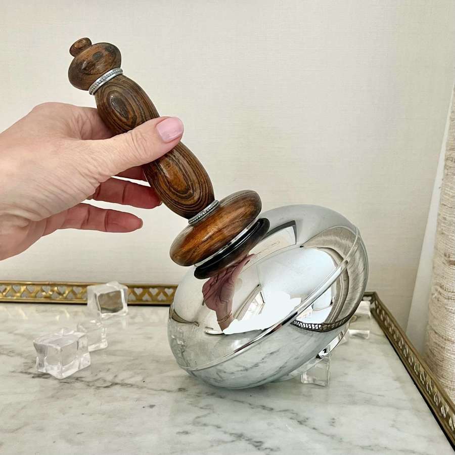 Art Deco Chromium Plated ‘Hand Bell’ Cocktail Shaker C1940