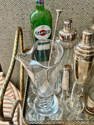 Crystal Martini Cocktail Mixing Jug & Spoon Set C1955
