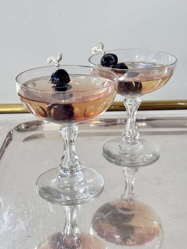 Art Deco Silver Plated Cockerel Cocktail Stick Set