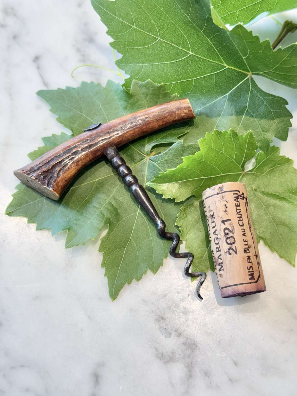 Unusual Antique grapevine stem Wine Bottle Corkscrew Pull