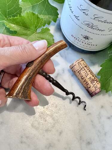 Unusual Antique grapevine stem Wine Bottle Corkscrew Pull