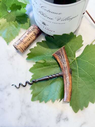 Unusual Antique grapevine stem Wine Bottle Corkscrew Pull