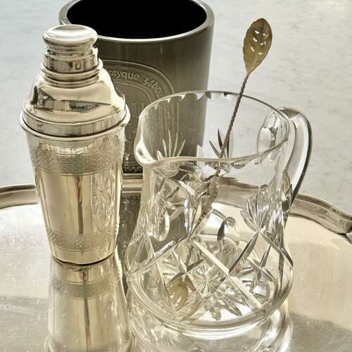Classic English cut crystal cocktail mixing jug C1950