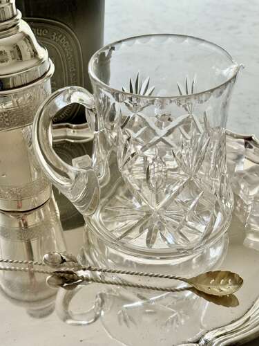 Classic English cut crystal cocktail mixing jug C1950