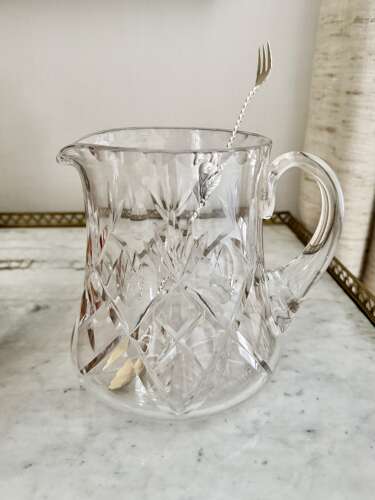 Classic English cut crystal cocktail mixing jug C1950