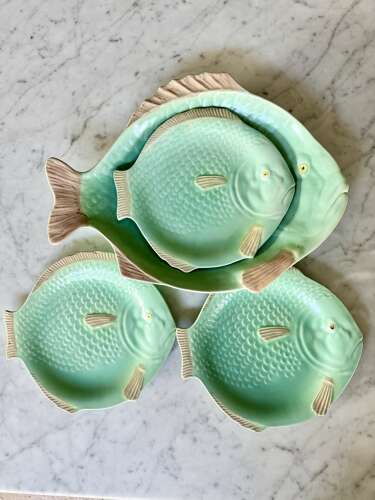 Art Deco Fish Serving Plate Set by Sorter & Sons Ltd 1930s