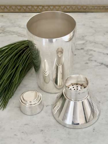 Art Deco Silver Plated Cocktail Shaker By Selfridges & Co 1930s