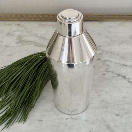 Art Deco Silver Plated Cocktail Shaker By Selfridges & Co 1930s