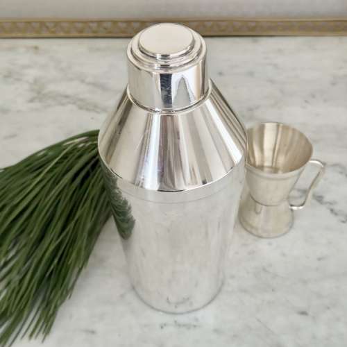 Art Deco Silver Plated Cocktail Shaker By Selfridges & Co 1930s