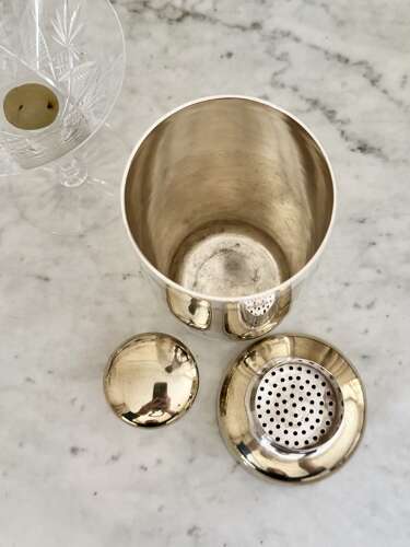 Beautifully Patinated Continental Silver Plated Cocktail Shaker