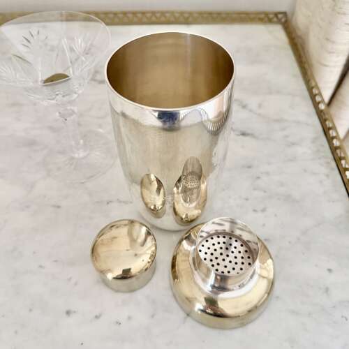 Beautifully Patinated Continental Silver Plated Cocktail Shaker