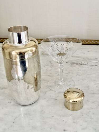Beautifully Patinated Continental Silver Plated Cocktail Shaker