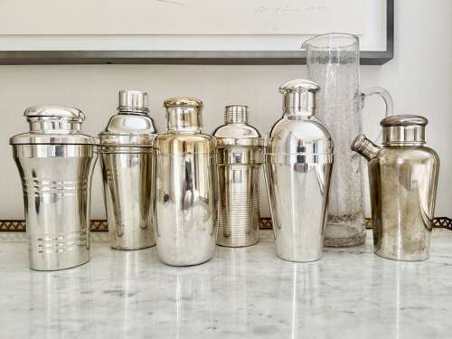 Beautifully Patinated Continental Silver Plated Cocktail Shaker