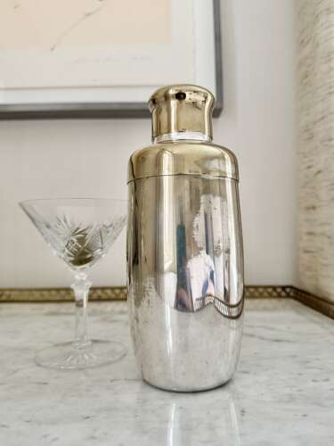 Beautifully Patinated Continental Silver Plated Cocktail Shaker
