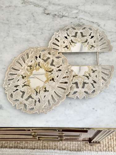 Pair Of American Silver Plated Expanding Trivet Stands