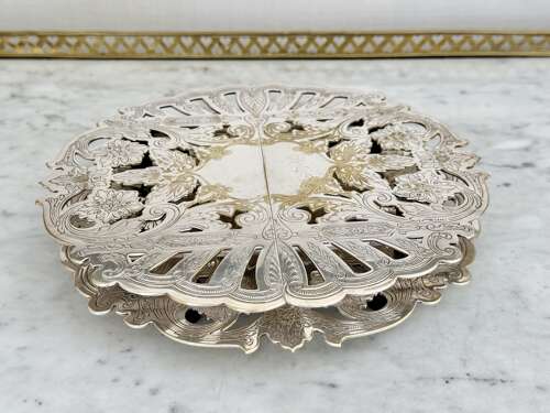 Pair Of American Silver Plated Expanding Trivet Stands