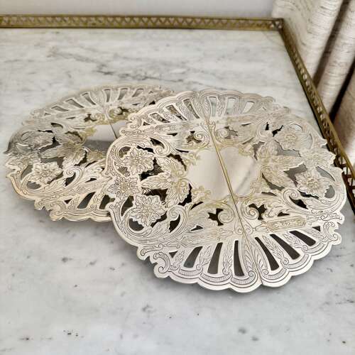 Pair Of American Silver Plated Expanding Trivet Stands