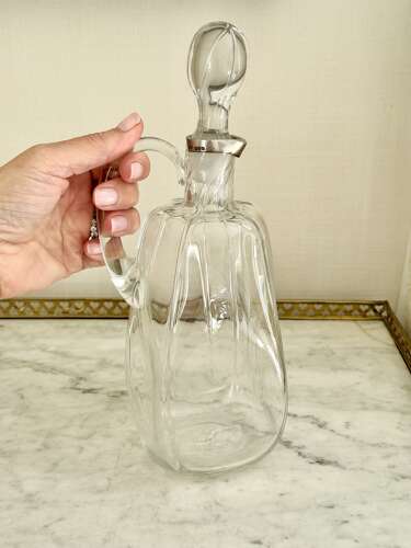 Art Nouveau silver rim claret jug decanter & stopper