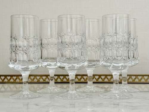 Fine Quality Star Cut Crystal short stem flutes C1969
