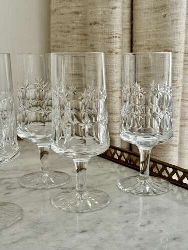Fine Quality Star Cut Crystal short stem flutes C1969
