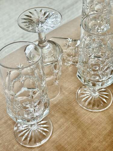 Fine Quality Star Cut Crystal short stem flutes C1969