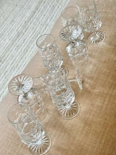 Fine Quality Star Cut Crystal short stem flutes C1969