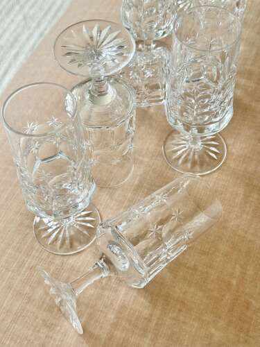 Fine Quality Star Cut Crystal short stem flutes C1969